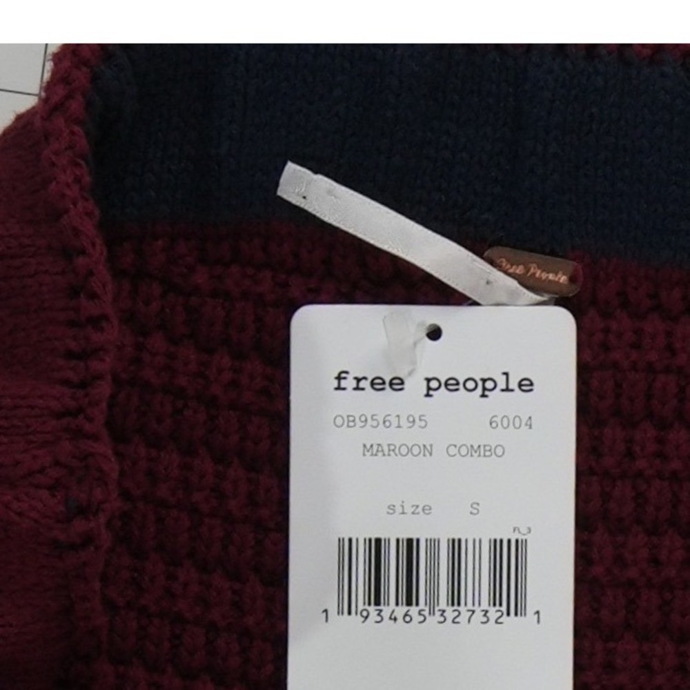 New Free People Crochet Skirt Women's Size Small Maroon Striped Midi 100% Cotton - Picture 4 of 7